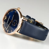 Emporio Armani Classic Quartz Blue Dial Blue Leather Strap Watch For Men - AR2071 Buy Now By Emporio Armani