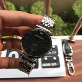 Emporio Armani Retro Black Dial Silver Steel Strap Watch For Men - AR1676 Buy Now By Emporio Armani