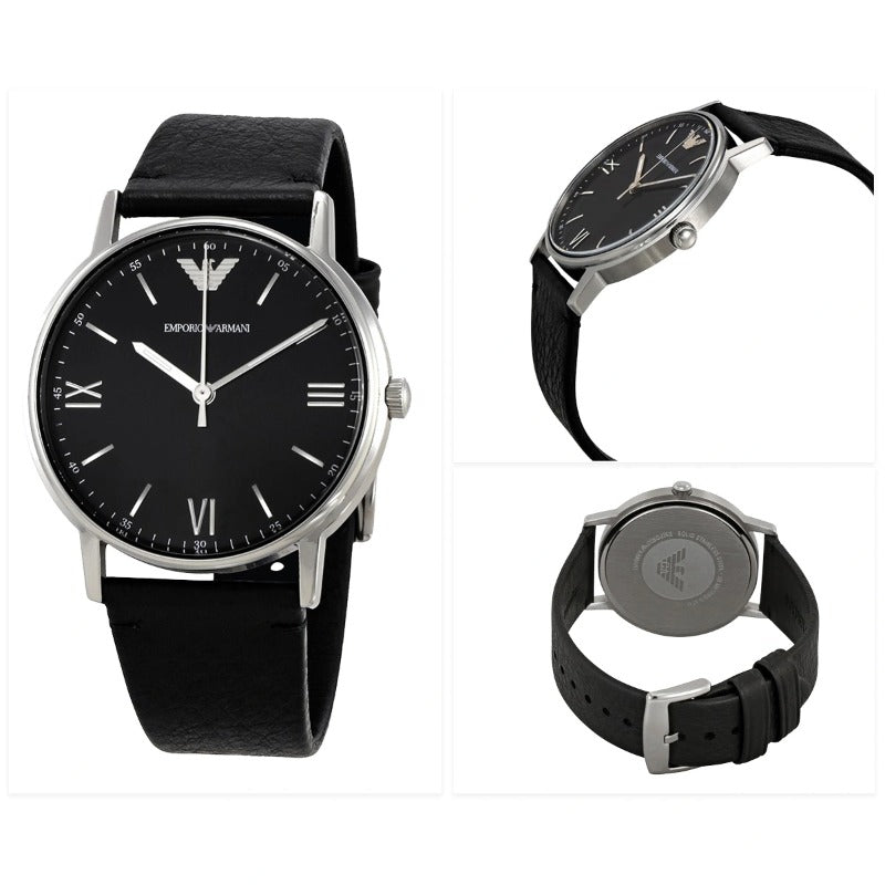 Emporio Armani Kappa Analog Quartz Black Dial Black Leather Strap Watch For Men - AR11013 Buy Now By Emporio Armani