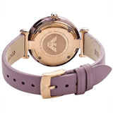 Emporio Armani Gianni Mother of Pearl Dial Purple Leather Strap Watch For Women - AR11003 Buy Now By Emporio Armani