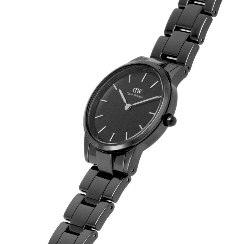Daniel Wellington Iconic Link Ceramic Black Dial Black Steel Strap Watch For Women - DW00100414 Buy Now By Daniel Wellington