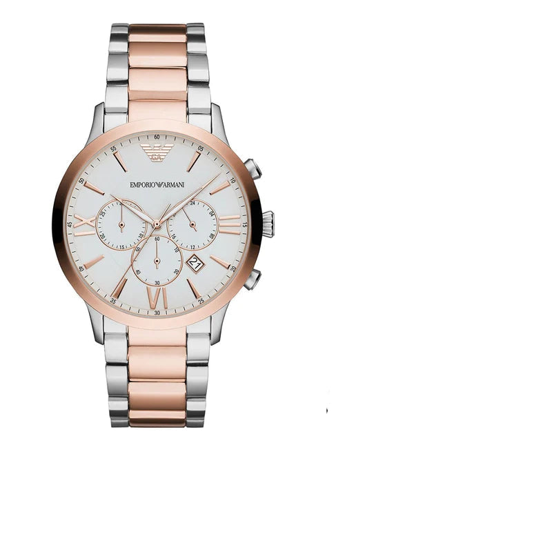 Emporio Armani Giovanni Chronograph Quartz White Dial Two Tone Steel Strap Watch For Men - AR11209 Buy Now By Emporio Armani