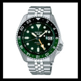 Seiko 5 Sports SKX GMT Automatic Green Dial Silver Steel Strap Watch For Men - SSK035K1 Buy Now By Seiko