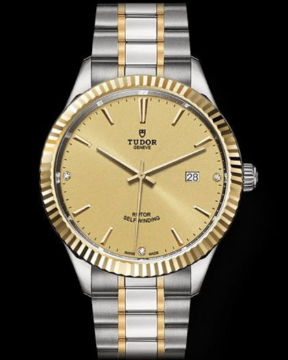 Tudor Style Automatic Gold Dial Two Tone Steel Strap Watch for Men - M12713-0001 Buy Now By Tudor