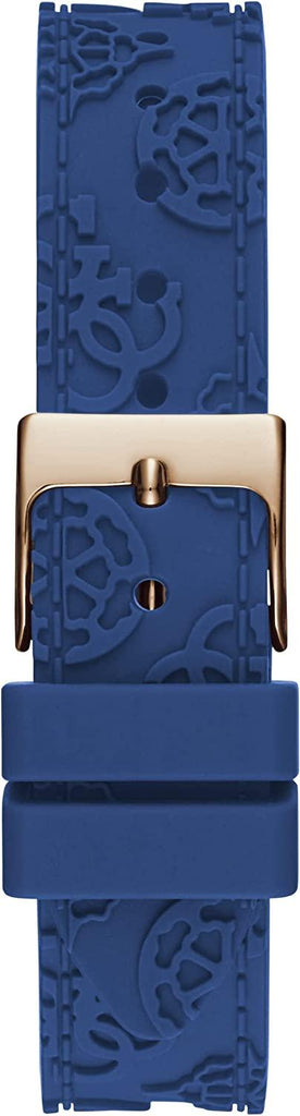 Guess Crown Jewel Diamonds White Dial Blue Rubber Strap Watch for Women - GW0411L2 Buy Now By Guess