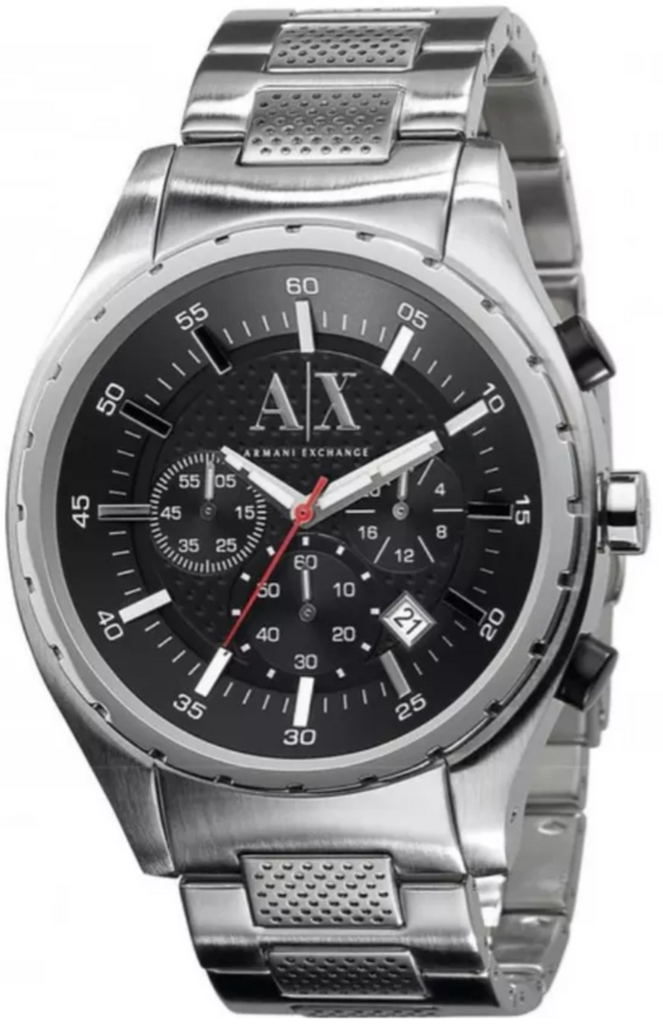 Armani Exchange Miami Chronograph Black Dial Silver Steel Strap Watch For Men - AX1057 Buy Now By Armani Exchange