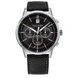 Tommy Hilfiger Kyle Quartz Black Dial Black Leather Strap Watch for Men - 1791630 Buy Now By Tommy Hilfiger