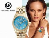 Michael Kors Lexington Quartz Blue Dial Gold Steel Strap Watch For Women - MK3271 Buy Now By Michael Kors