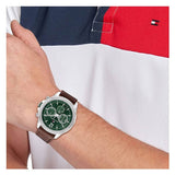 Tommy Hilfiger West Chronograph Blue Dial Brown Leather Strap Watch For Men - 1791712 Buy Now By Tommy Hilfiger