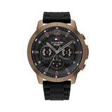 Tommy Hilfiger Luca Chronograph Black Dial Black Rubber Strap Watch For Men - 1710491 Buy Now By Tommy Hilfiger