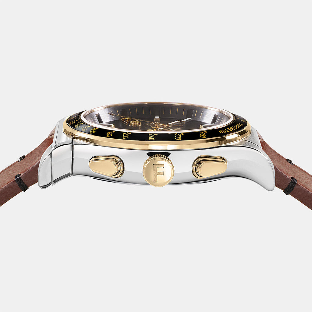 Salvatore Ferragamo 1927 Chrono Analog Black Dial Brown Leather Strap Watch for Men - SFKZ00323 Buy Now By Salvatore Ferragamo