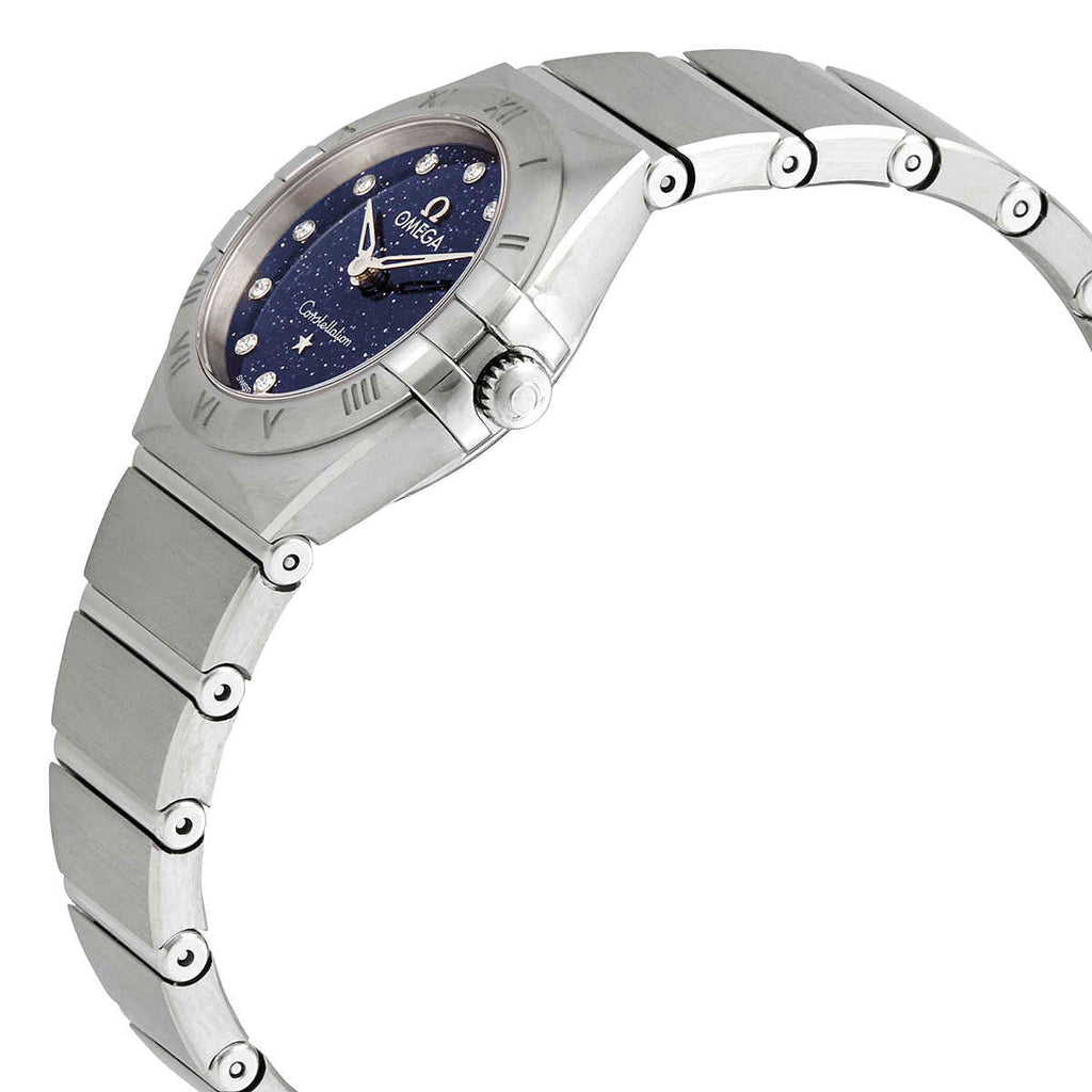 Omega Constellation Manhattan Quartz Diamonds Blue Dial Silver Steel Strap Watch for Women - 131.10.25.60.53.001 Buy Now By Omega