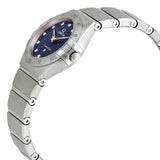 Omega Constellation Manhattan Quartz Diamonds Blue Dial Silver Steel Strap Watch for Women - 131.10.25.60.53.001 Buy Now By Omega