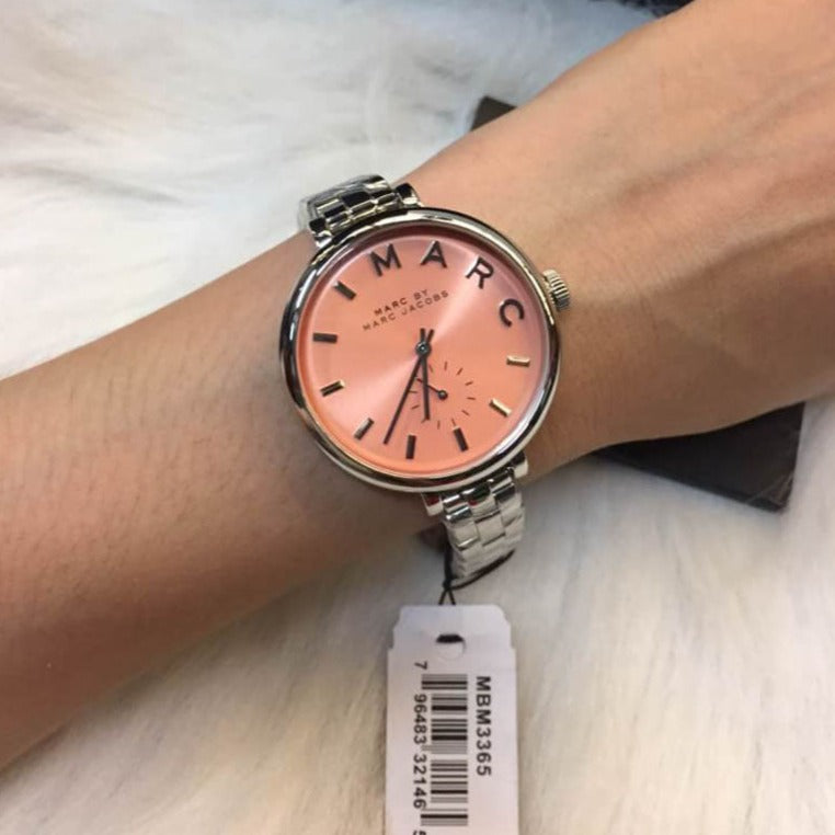 Marc Jacobs Sally Orange Dial Silver Steel Strap Watch for Women - MBM3365 Buy Now By Marc Jacobs