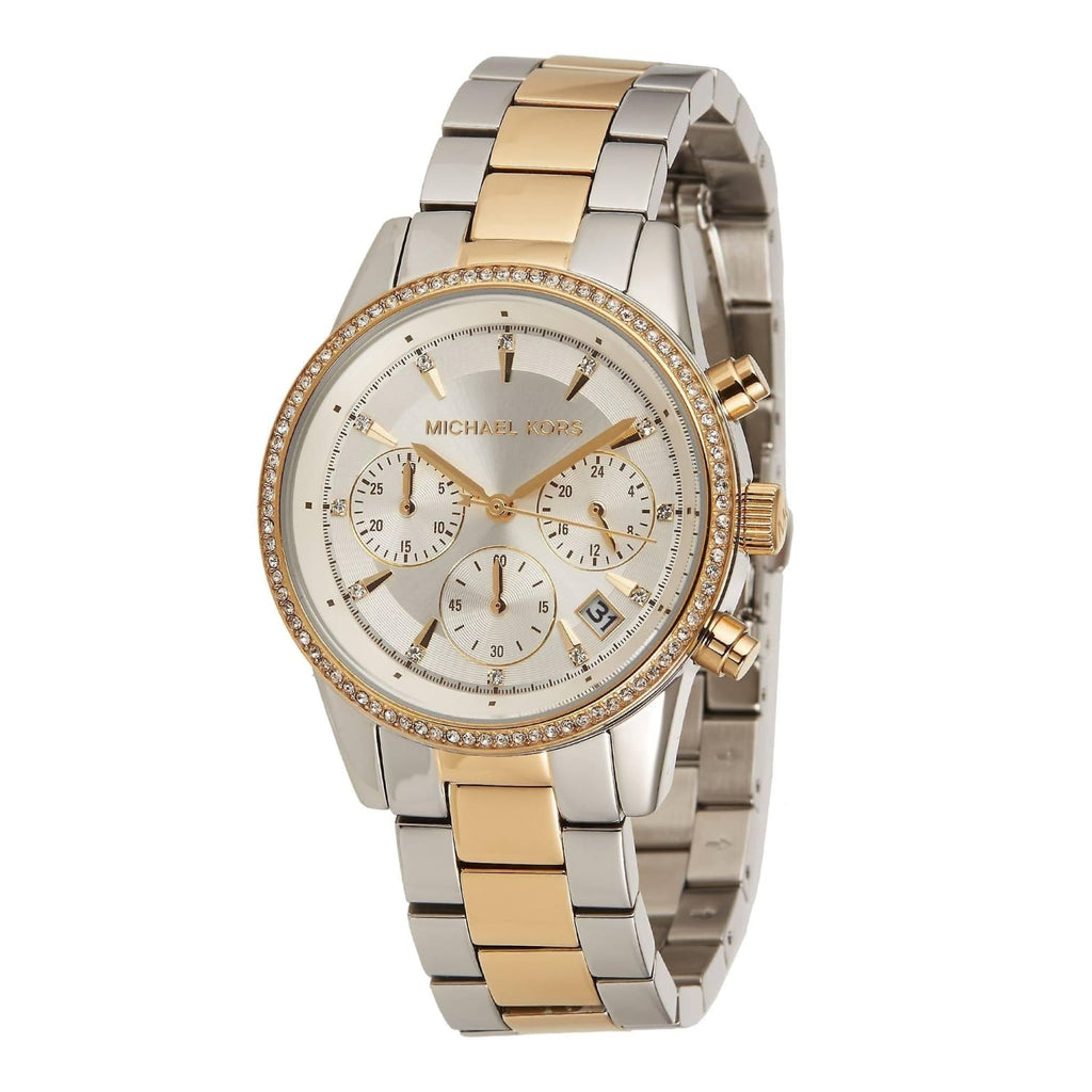 Michael Kors Ritz White Dial Two Tone Steel Strap Watch for Women - MK6474 Buy Now By Michael Kors