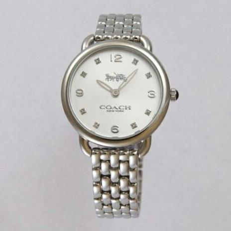 Coach Delancey Slim Silver Dial Silver Steel Strap Watch for Women - 14502781 Buy Now By Coach