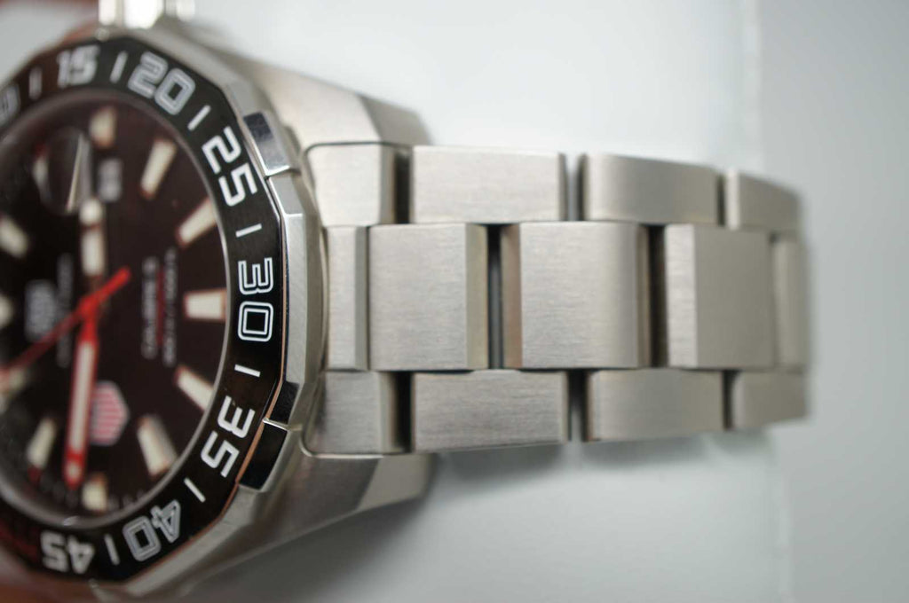 Tag Heuer Aquaracer Automatic Match Timer Black Dial Silver Steel Strap Watch for Men - WAY201G.BA0927 Buy Now By Tag Heuer