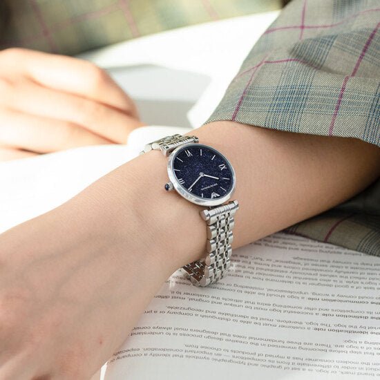 Emporio Armani Gianni T Bar Dark Blue Dial Silver Stainless Steel Watch For Women - AR11091 Buy Now By Emporio Armani