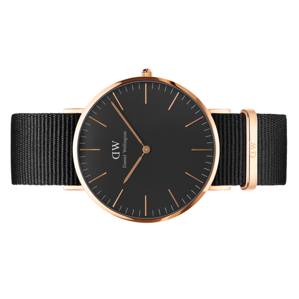 Daniel Wellington Classic Cornwall Black Dial Black Nylon Strap Watch For Women - DW00100148 Buy Now By Daniel Wellington