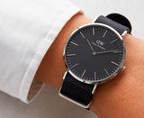 Daniel Wellington Classic Cornwall Black Dial Black Nylon Strap Watch For Women - DW00100149 Buy Now By Daniel Wellington