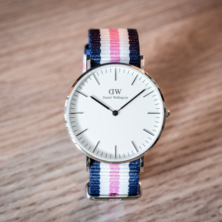 Daniel Wellington Classic Southampton White Dial Three Tone Nylon Strap Watch For Women - DW00100050 Buy Now By Daniel Wellington
