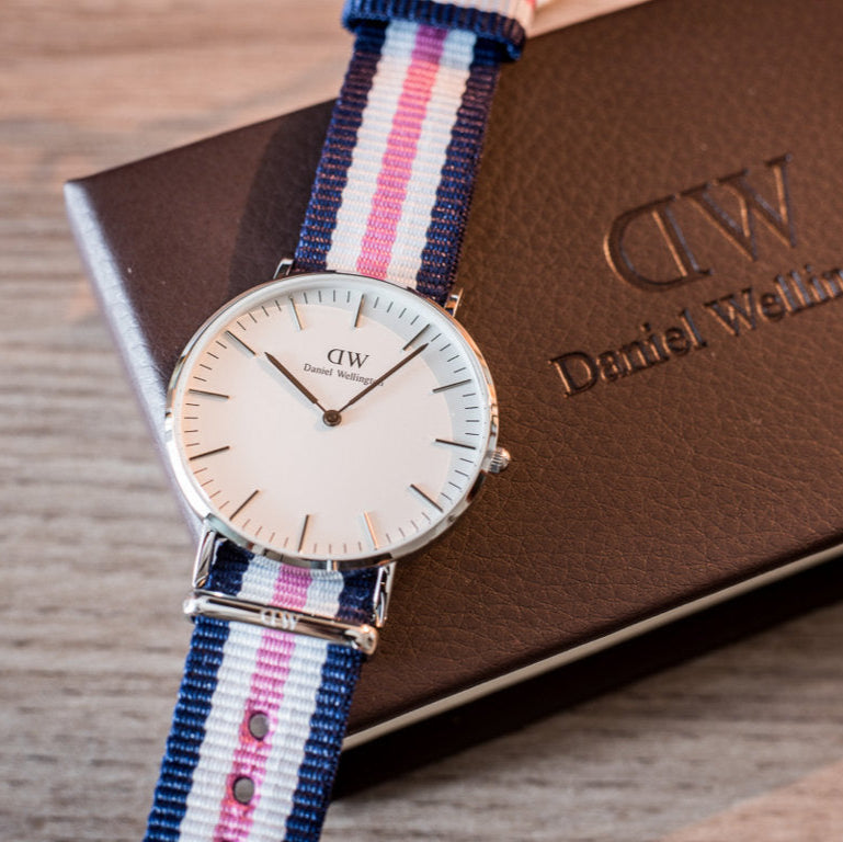 Daniel Wellington Classic Southampton White Dial Three Tone Nylon Strap Watch For Women - DW00100050 Buy Now By Daniel Wellington