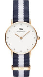 Daniel Wellington Classy Glasgow White Dial Two Tone Nylon Strap Watch For Women - DW00100066 Buy Now By Daniel Wellington