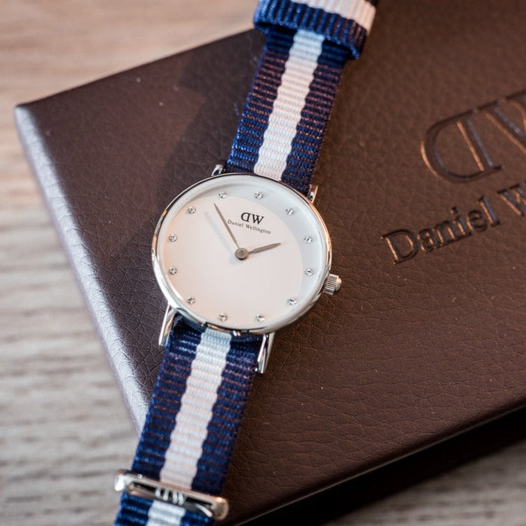 Daniel Wellington Classy Glasgow White Dial Two Tone NATO Strap Watch For Women - DW00100074 Buy Now By Daniel Wellington