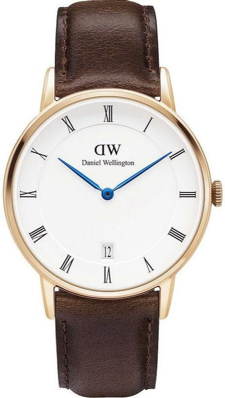 Daniel Wellington Dapper Bristol White Dial Brown Leather Strap Watch For Women - DW00100094 Buy Now By Daniel Wellington