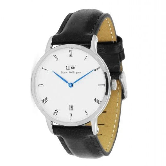 Daniel Wellington Dapper Sheffield White Dial Black Leather Strap Watch For Women - DW00100096 Buy Now By Daniel Wellington