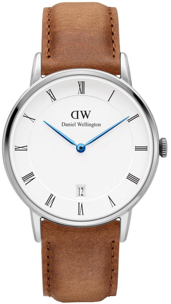 Daniel Wellington Dapper Durham Analog White Dial Brown Leather Strap Watch For Women - DW00100114 Buy Now By Daniel Wellington