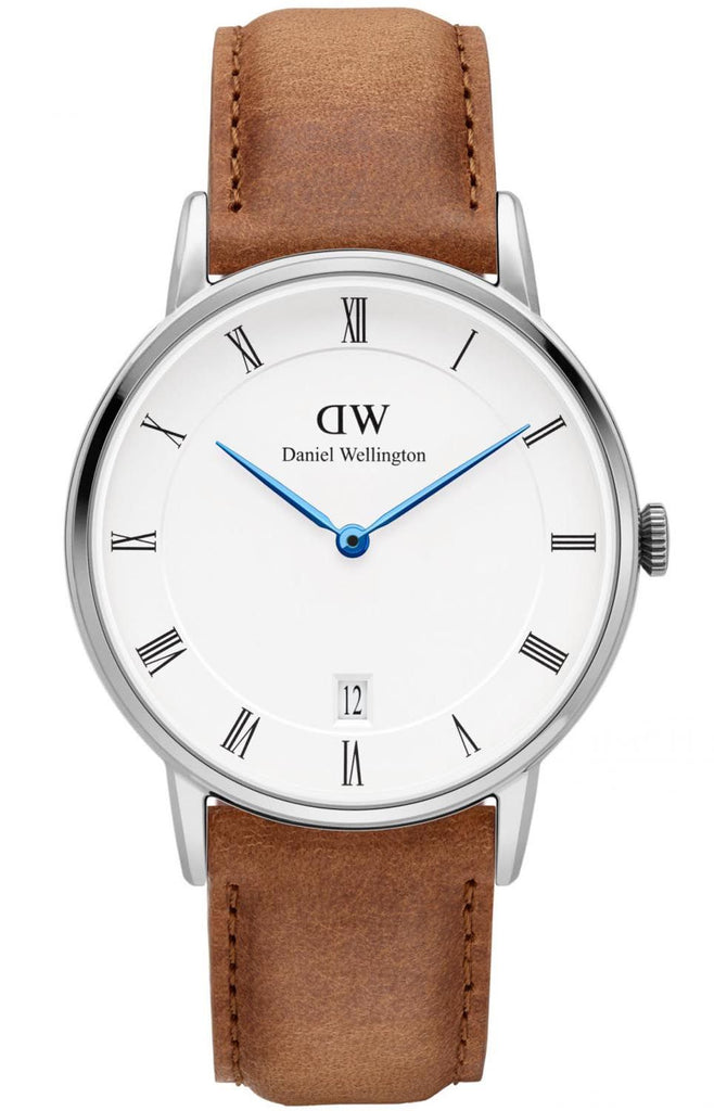 Daniel Wellington Dapper Durham Analog White Dial Brown Leather Strap Watch For Women - DW00100114 Buy Now By Daniel Wellington
