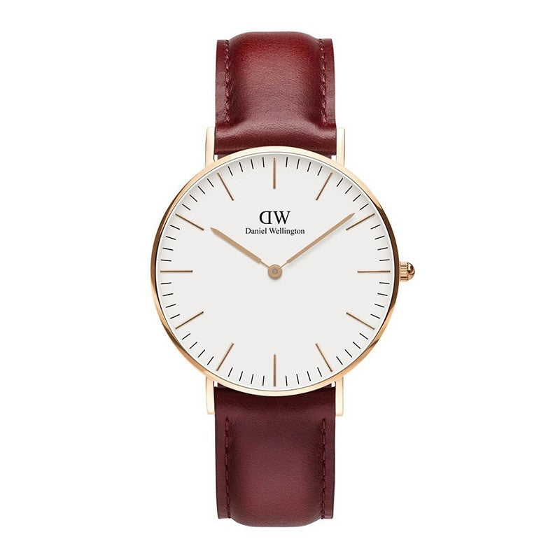 Daniel Wellington Classic Suffolk White Dial Brown Leather Strap Watch For Men - DW00100122 Buy Now By Daniel Wellington