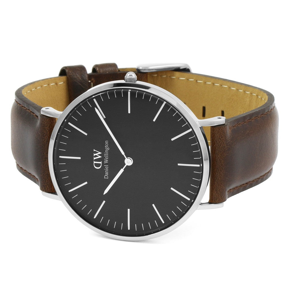 Daniel Wellington Classic Bristol Black Dial Brown Leather Strap Watch For Men - DW00100131 Buy Now By Daniel Wellington