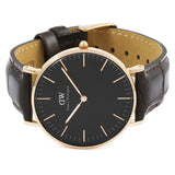 Daniel Wellington Classic York Black Dial Brown Leather Strap Watch For Women - DW00100140 Buy Now By Daniel Wellington