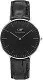Daniel Wellington Classic Reading Black Dial Black Leather Strap Watch For Women - DW00100147