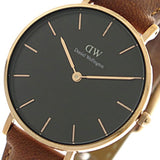 Daniel Wellington Classic Petite Durham Black Dial Brown Leather Strap Watch For Women - DW00100166 Buy Now By Daniel Wellington
