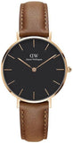 Daniel Wellington Classic Petite Durham Black Dial Brown Leather Strap Watch For Women - DW00100166 Buy Now By Daniel Wellington