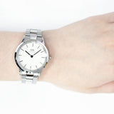 Daniel Wellington Iconic Link White Dial Silver Steel Strap Watch For Women - DW00100205