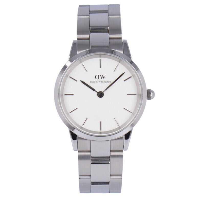 Daniel Wellington Iconic Link White Dial Silver Steel Strap Watch For Women - DW00100205 Buy Now By Daniel Wellington