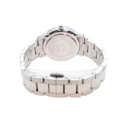 Daniel Wellington Iconic Link Black Dial Silver Steel Strap Watch For Women - DW00100206 Buy Now By Daniel Wellington