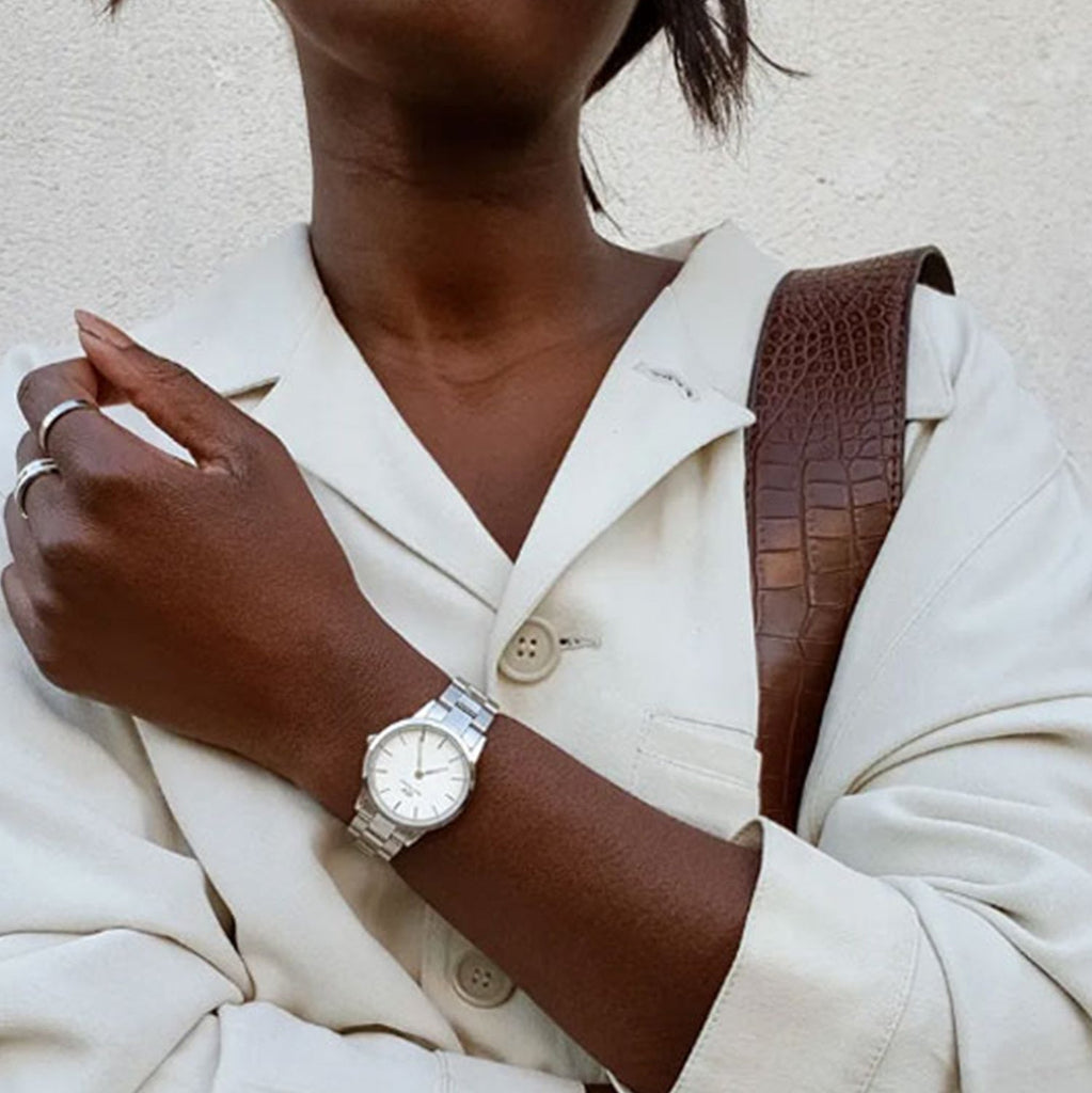 Daniel Wellington Iconic Link White Dial Silver Steel Strap Watch For Women - DW00100207 Buy Now By Daniel Wellington