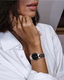 Daniel Wellington Iconic Link Black Dial Silver Steel Strap Watch For Women - DW00100208 Buy Now By Daniel Wellington