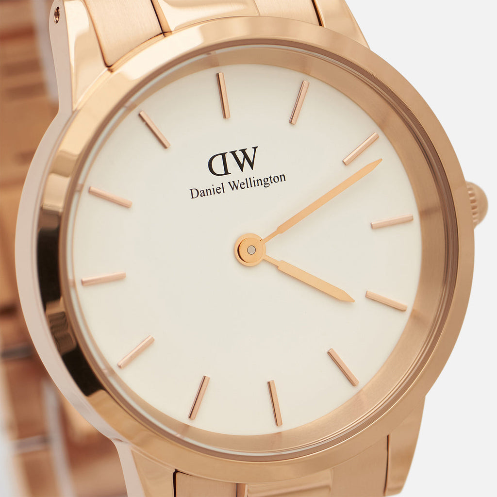 Daniel Wellington Iconic Link White Dial Rose Gold Steel Strap Watch For Women - DW00100209 Buy Now By Daniel Wellington