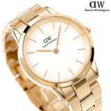Daniel Wellington Iconic Link White Dial Rose Gold Steel Strap Watch For Women - DW00100211 Buy Now By Daniel Wellington