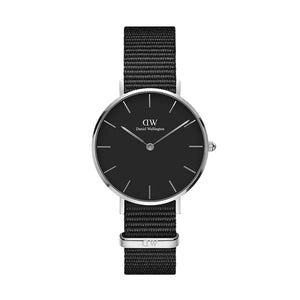 Daniel Wellington Classic Petite Cornwall Black Dial Black NATO Strap Watch For Women - DW00100216 Buy Now By Daniel Wellington