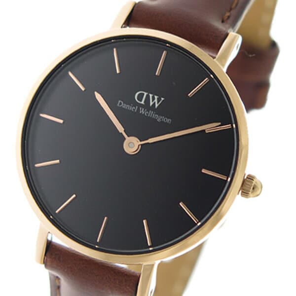 Daniel Wellington Classic Petite St Mawes Black Dial Brown Leather Strap Watch For Women - DW00100225 Buy Now By Daniel Wellington