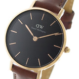 Daniel Wellington Classic Petite St Mawes Black Dial Brown Leather Strap Watch For Women - DW00100225 Buy Now By Daniel Wellington