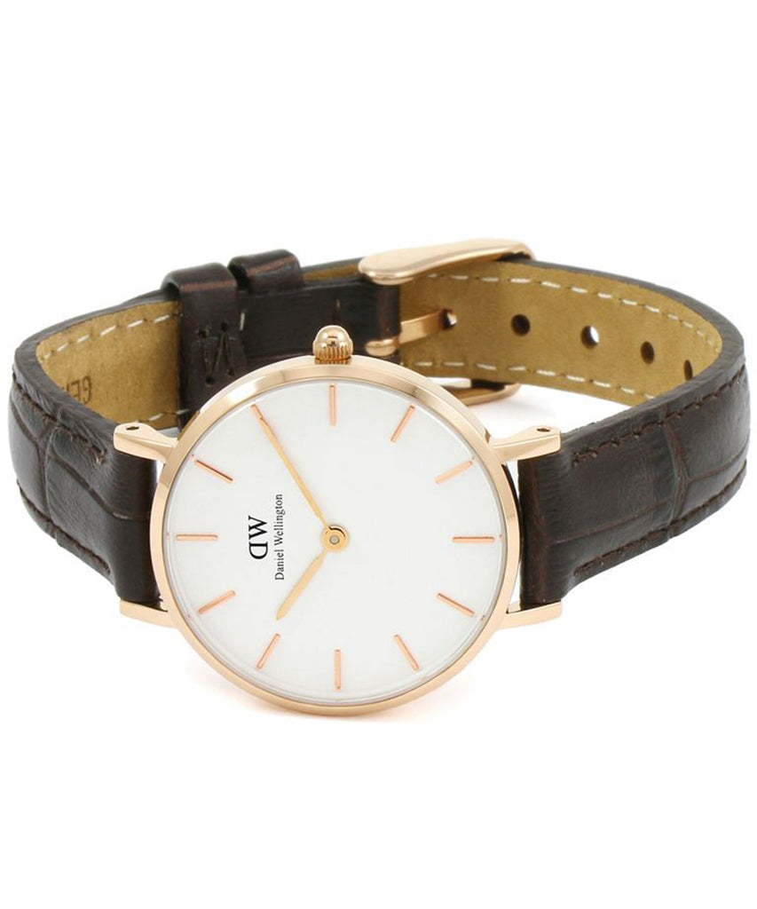 Daniel Wellington Classic Petite York White Dial Brown Leather Strap Watch For Women - DW00100232 Buy Now By Daniel Wellington