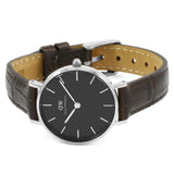 Daniel Wellington Classic Petite York Black Dial Brown Leather Strap Watch For Women - DW00100238 Buy Now By Daniel Wellington